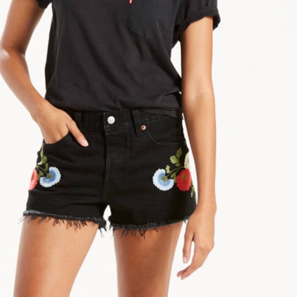 levi's embroidered shorts